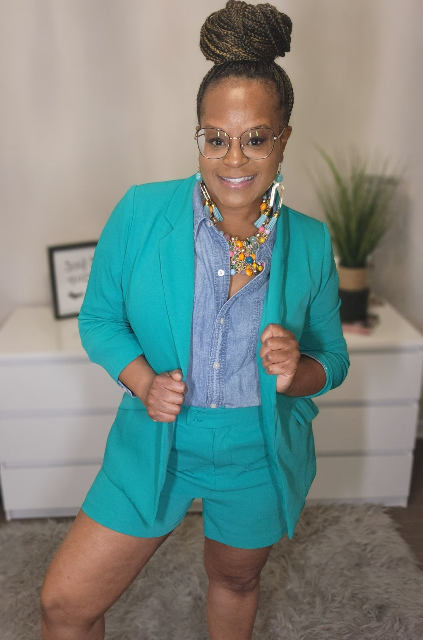 Ms. Emerald Green | Short Suit Set Blazer