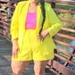 Ms. Lime Yellow | Short Suit Set Blazer